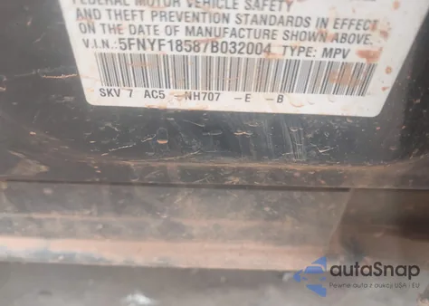 2007 Honda Pilot Ex-L из США, поврежденный, VIN 5FNYF18587B032004